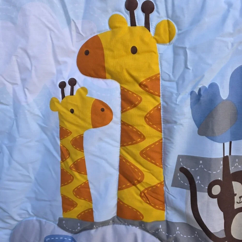 Bedtime Lamb & Ivy Noah's Ark Baby Blanket Nursery Crib Decor Animal 35 X 44